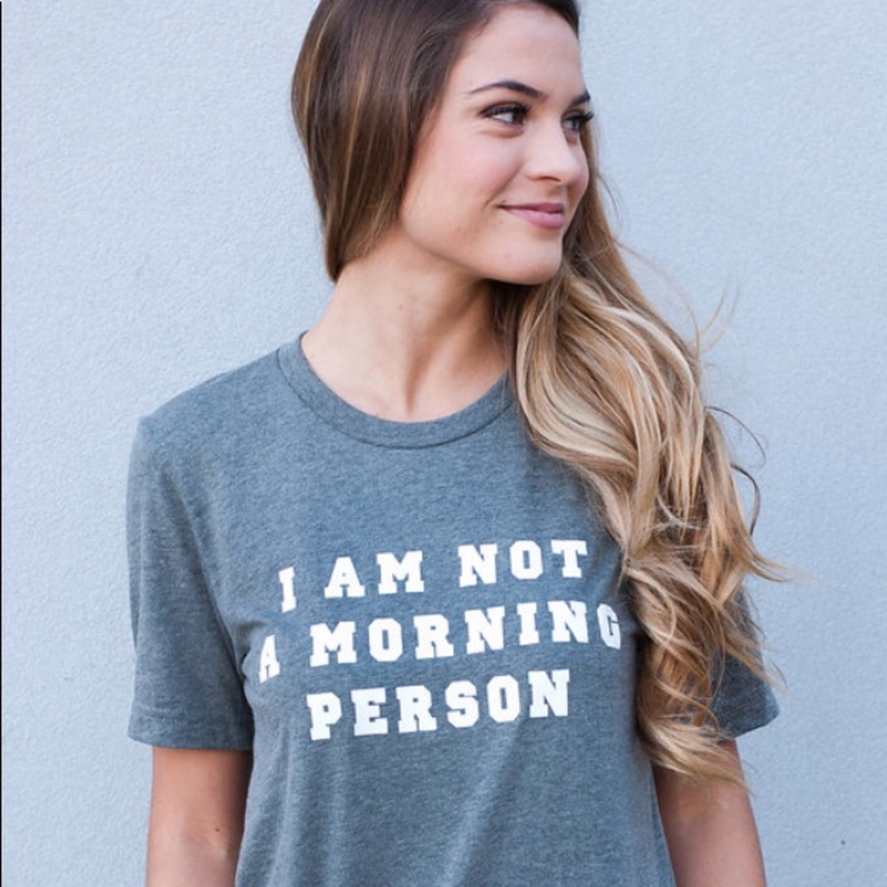 Last 1! LARGE Not a morning person Tee - Picture 2 of 3